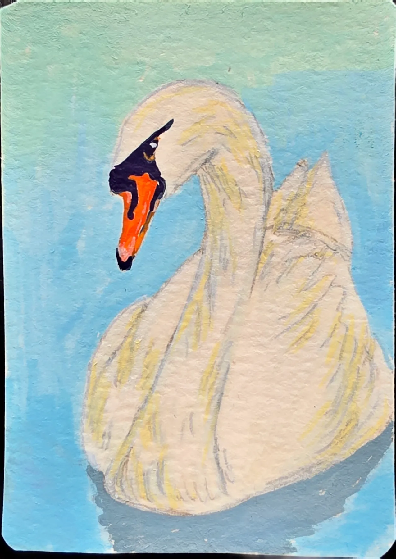 Peaceful Swan aceo art card
