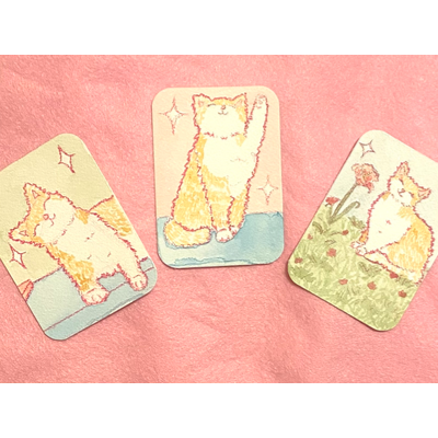 sparkly cat series 1/3 aceo art card thumbnail 2