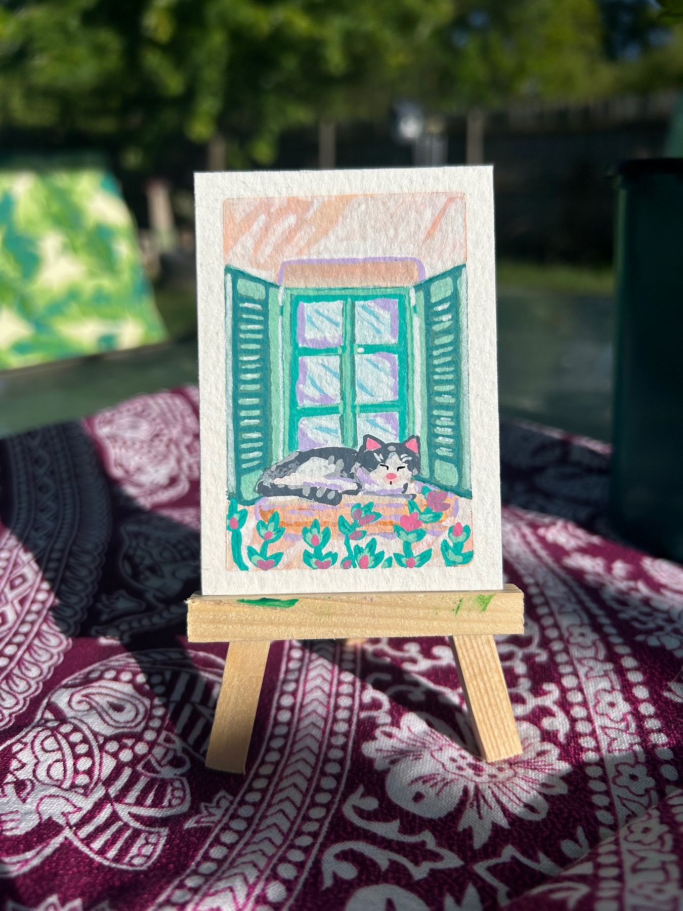 Cat Nap aceo art card