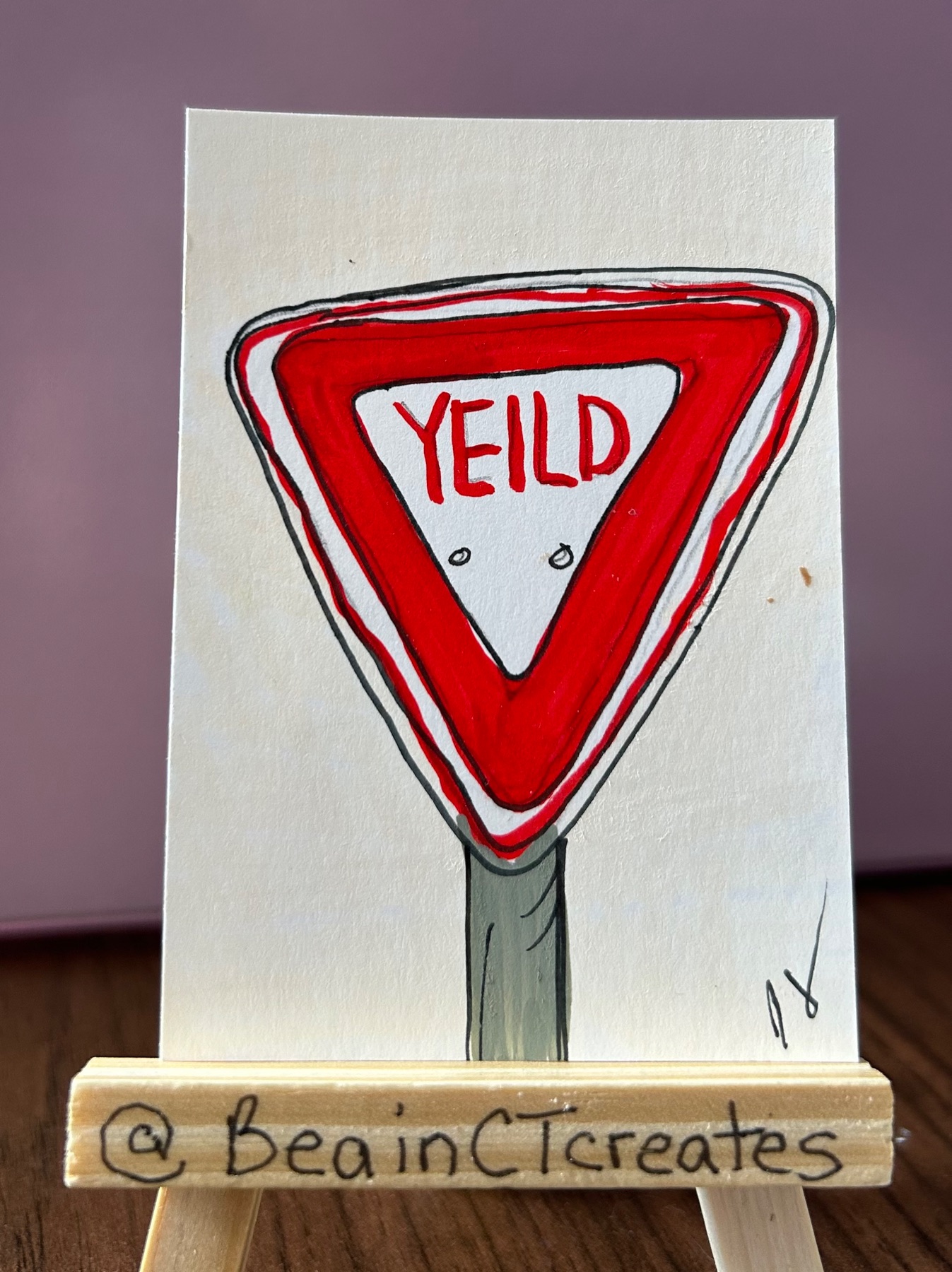 Slow Down aceo art card