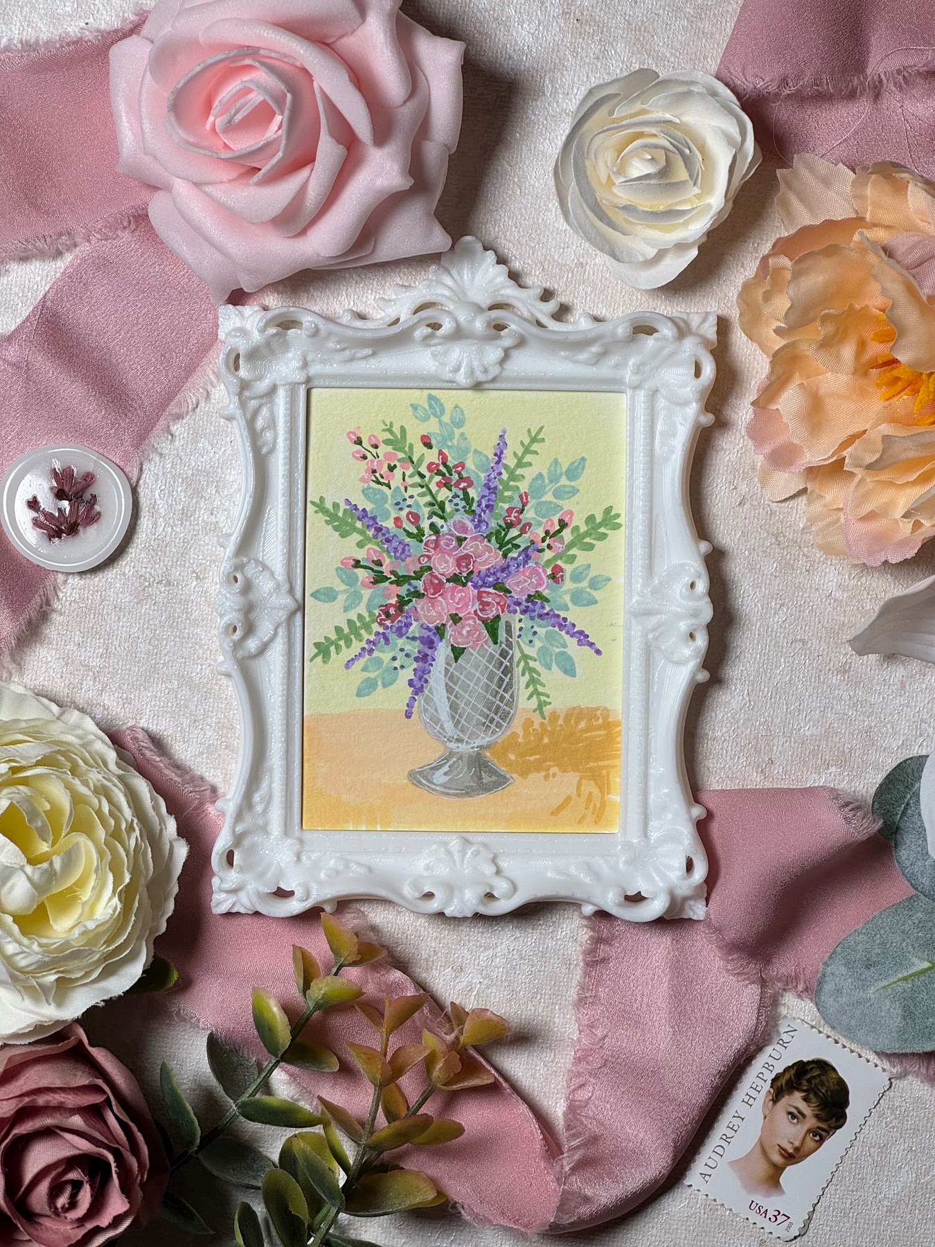 Bouquet aceo art card