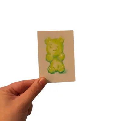 Squishy Bear ACEO Original Art – Cute Mini Drawing – Handmade Collectible Card aceo art card thumbnail 2