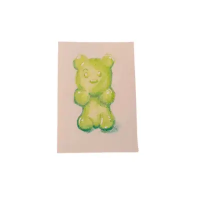 Squishy Bear ACEO Original Art – Cute Mini Drawing – Handmade Collectible Card aceo art card thumbnail 1