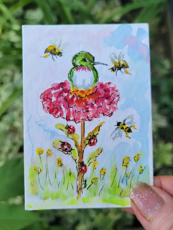 A Busy Reststop aceo art card