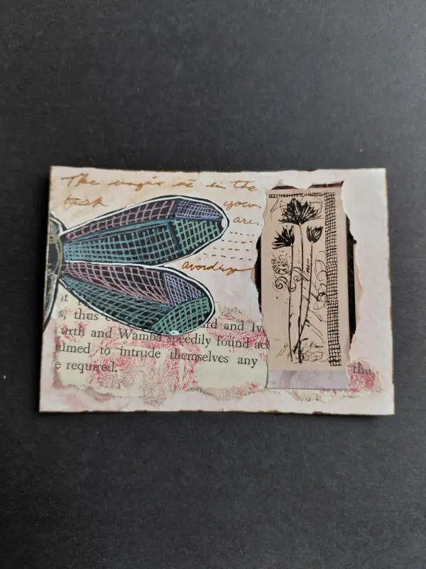 Dragonfly aceo art card