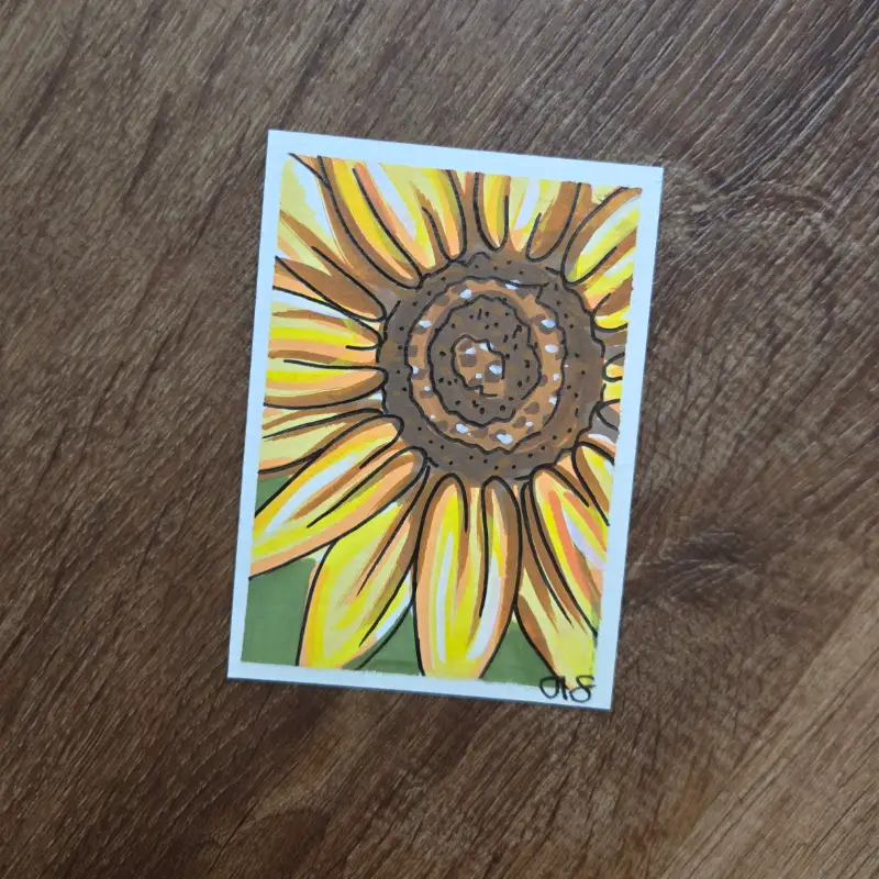 Sunflower aceo art card