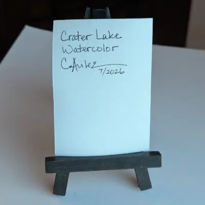 Crater Lake ACEO Original Watercolor Painting aceo art card thumbnail 2