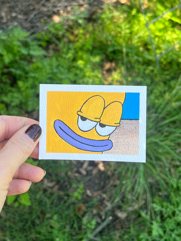 Smug Fish Boy aceo art card