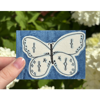 Blue Butterfly 1/6 aceo art card thumbnail 1