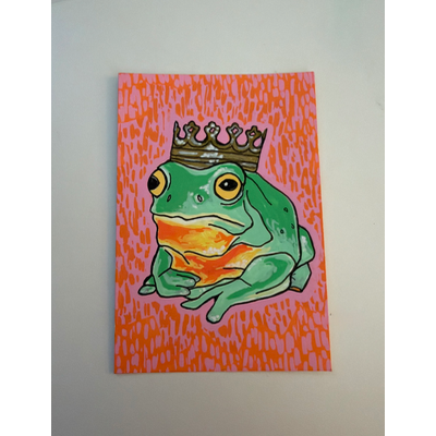 Frog Prince aceo art card thumbnail 2