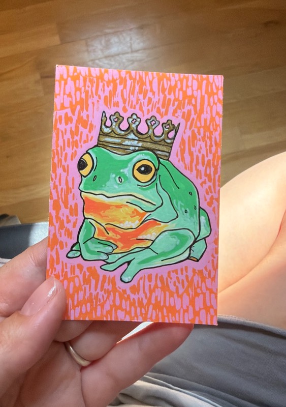 Frog Prince aceo art card