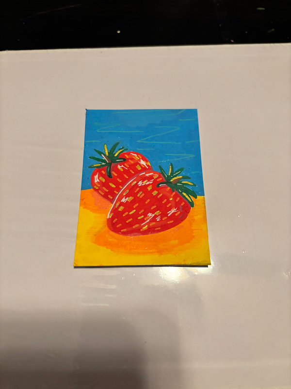 “ Strawberries” 1/3 aceo art card