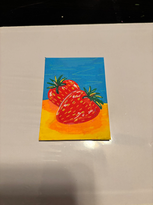 “ Strawberries” 1/3 aceo art card thumbnail 1