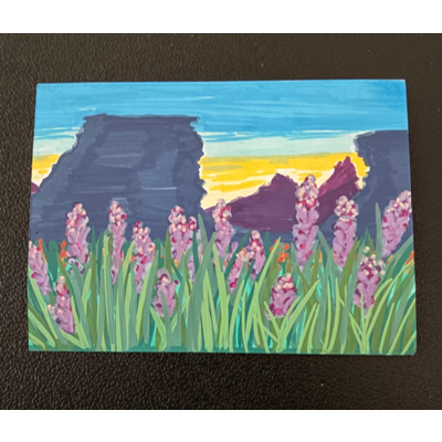 Purple Plateau aceo art card thumbnail 2
