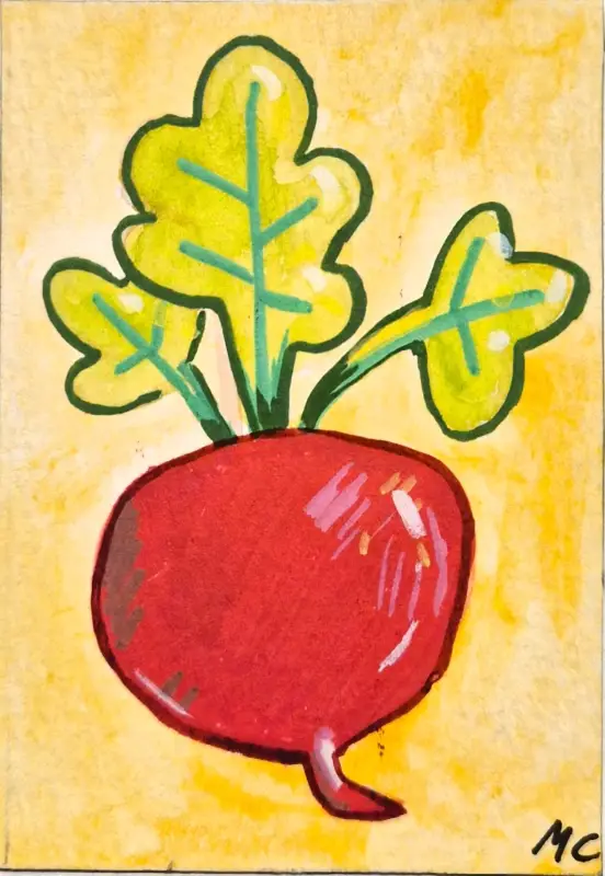 Radish me red aceo art card