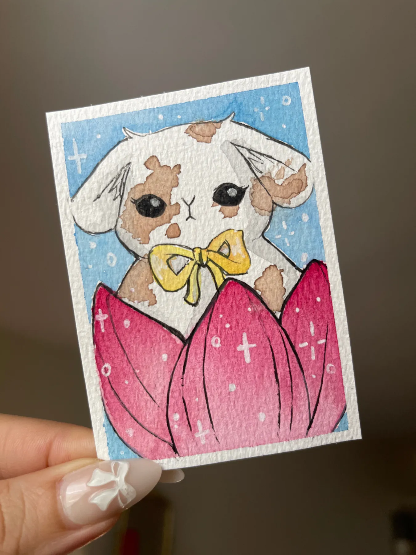 Bunny Bloom aceo art card