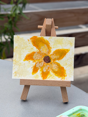 Dreamy trees and sunflower aceo art card thumbnail 2