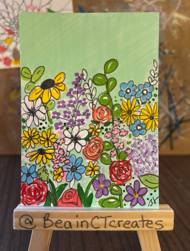 Wildflower meadow aceo art card