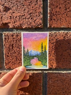 "Mystic Scape" aceo art card thumbnail 2
