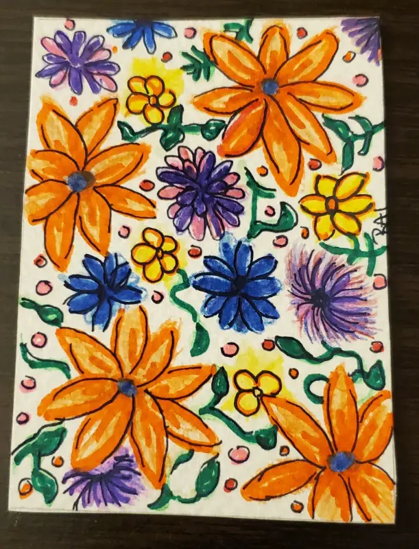Flowering Whimsy aceo art card