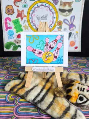 "Strike!" Fan Art, SpongeBob aceo art card thumbnail 1