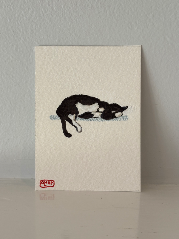 ACEO original, Emily Sleeping aceo art card