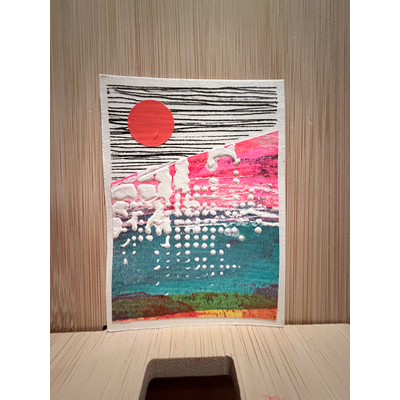 Warm sunset aceo art card thumbnail 1