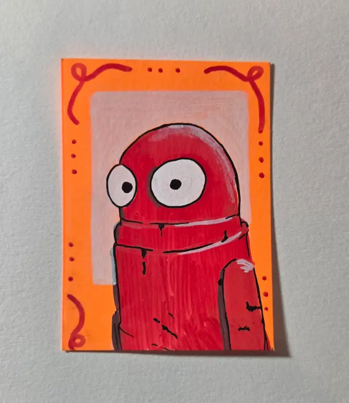 REPO Red Painting Series 1/4 aceo art card