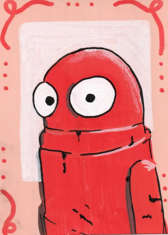REPO Red Painting Series 1/4 aceo art card