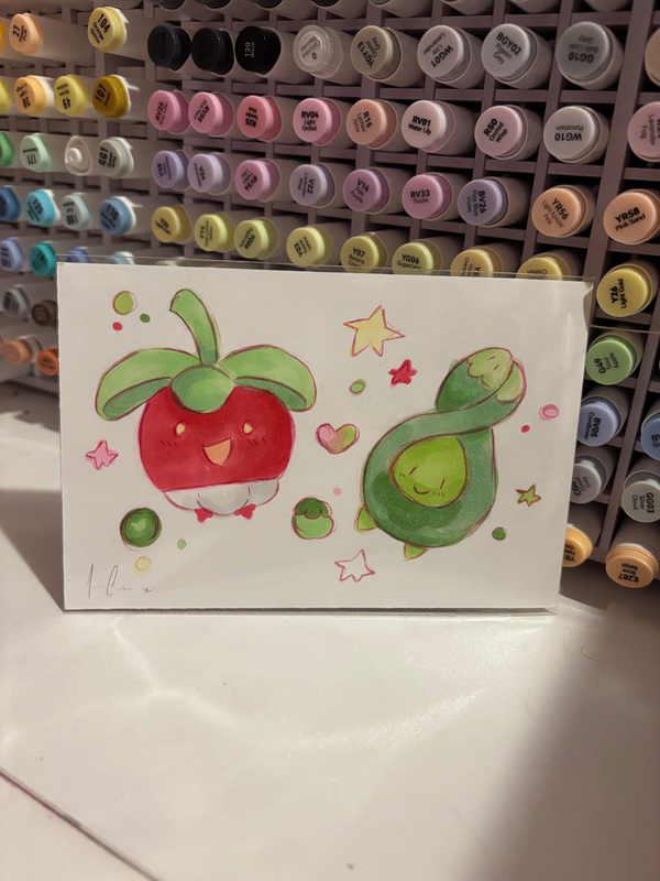 “Bud;ies” (get it?;) Pokemon aceo art card