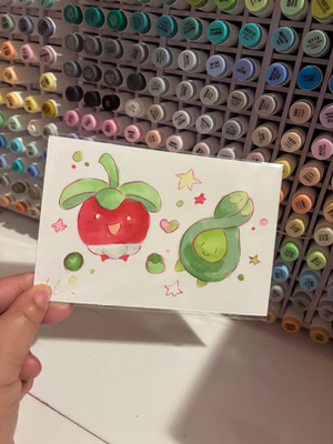 “Bud;ies” (get it?;) Pokemon aceo art card thumbnail 2