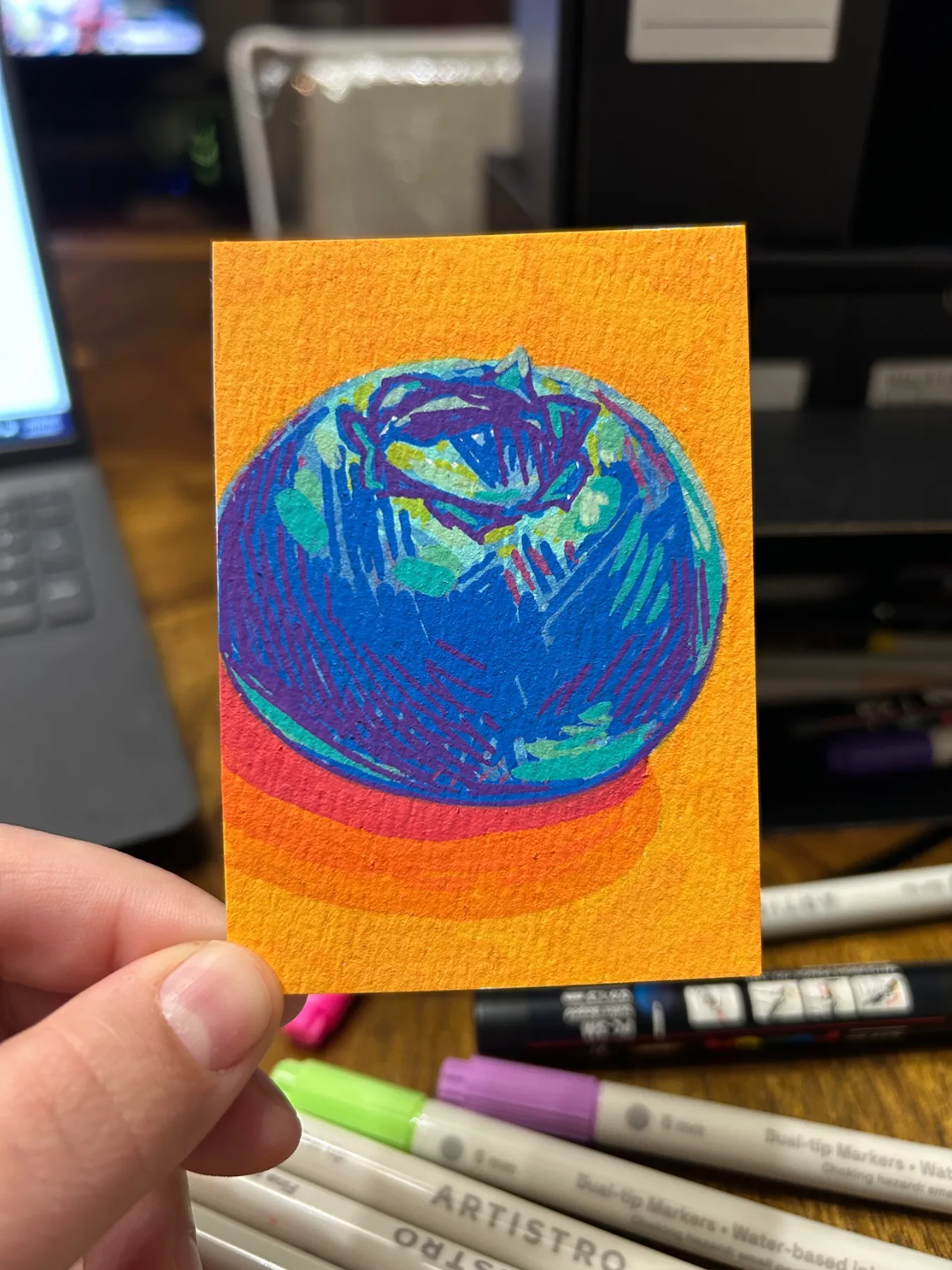 Blueberry aceo art card