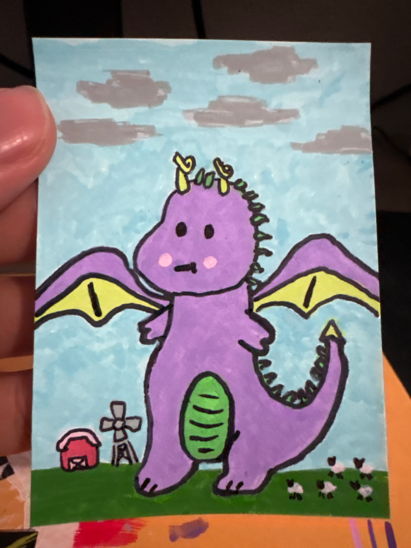 Farm dragon aceo art card