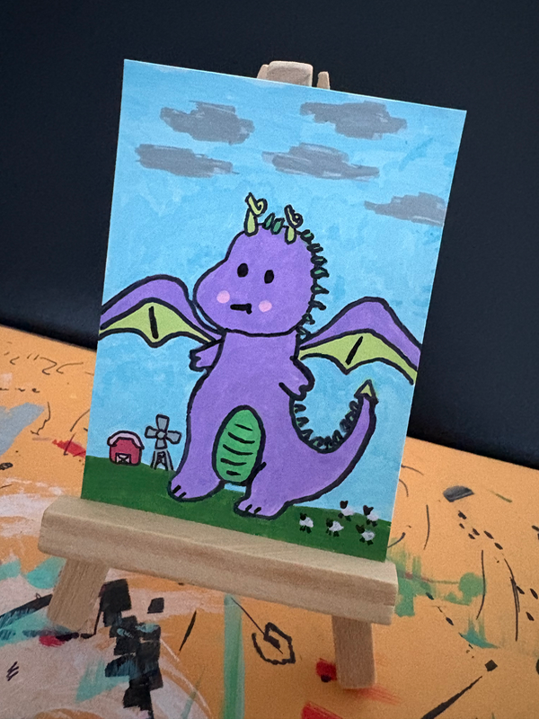 Farm dragon aceo art card