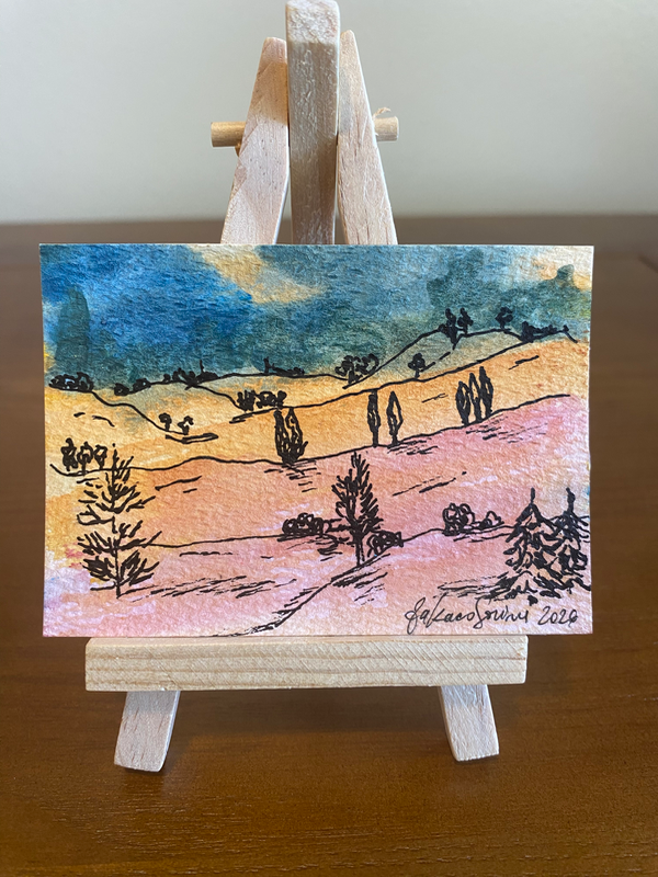 Over the Hills - Countryside Series #1/9 aceo art card