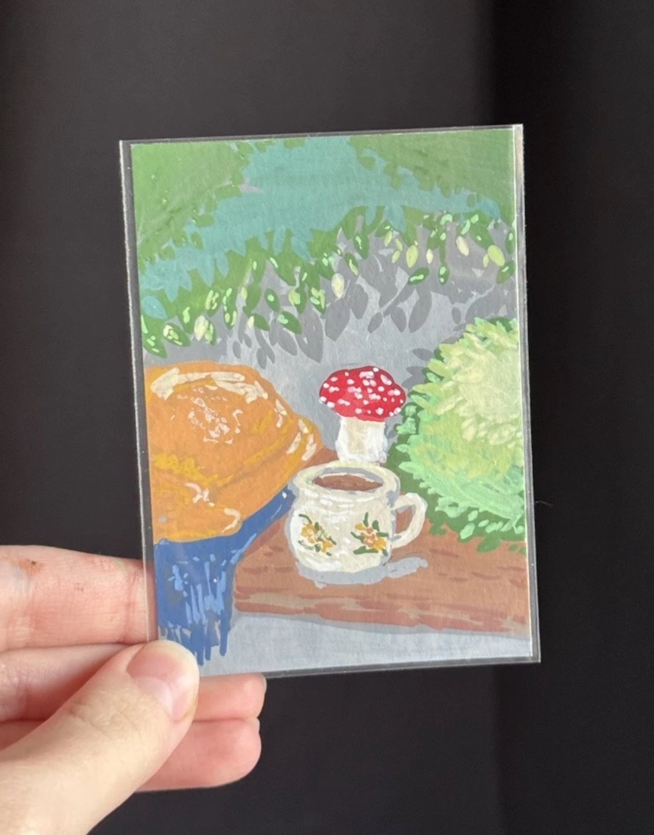 Cottagecore Picnic Landscape ACEO aceo art card