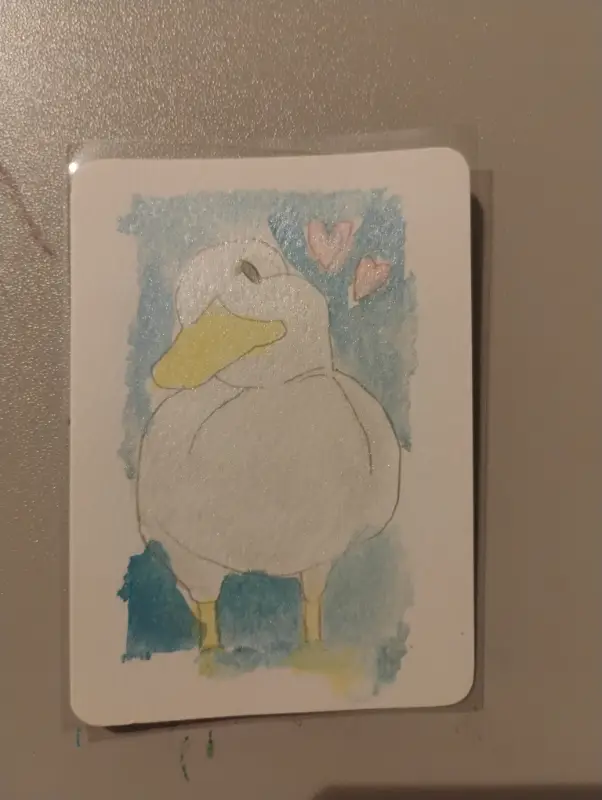 Selfie Duck aceo art card