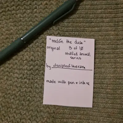 Melón the Duck aceo art card thumbnail 2