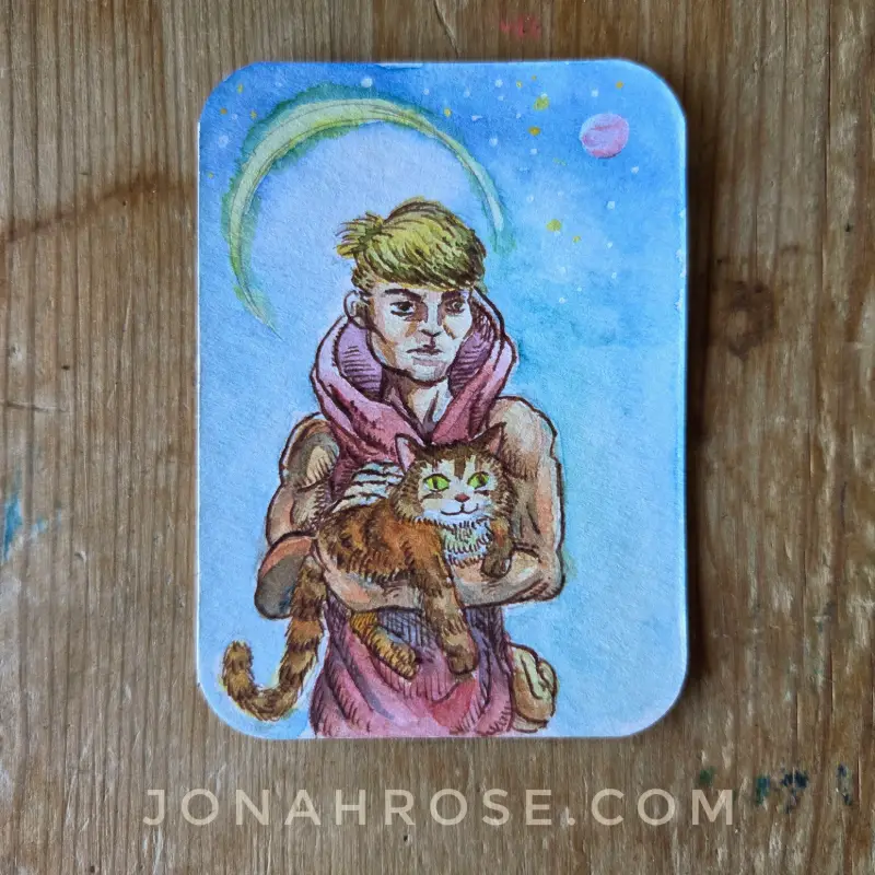 New World, Same Companion aceo art card
