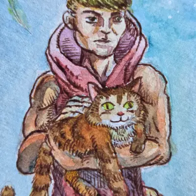 New World, Same Companion aceo art card thumbnail 2