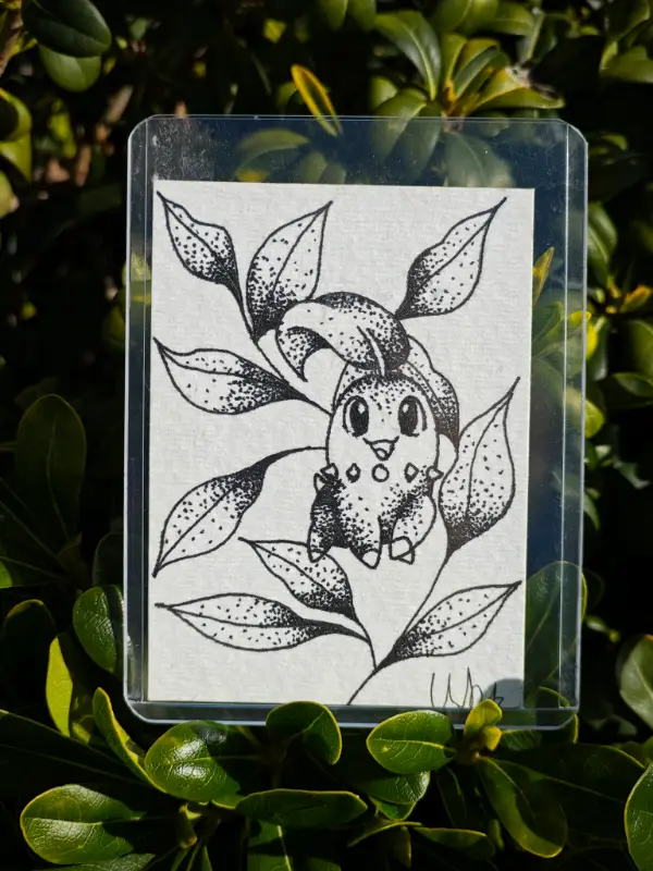 Leaf dino aceo art card