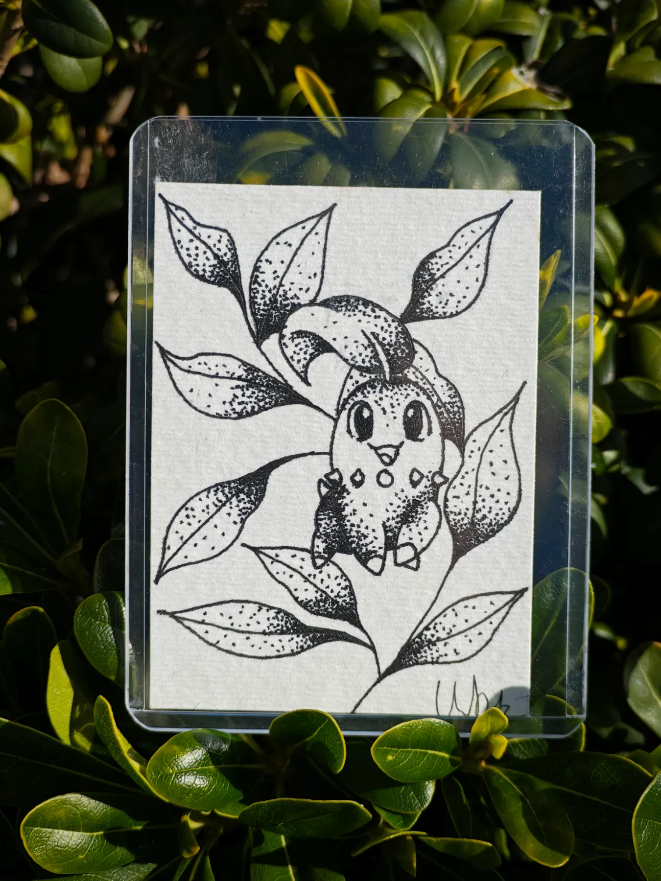 Leaf dino aceo art card