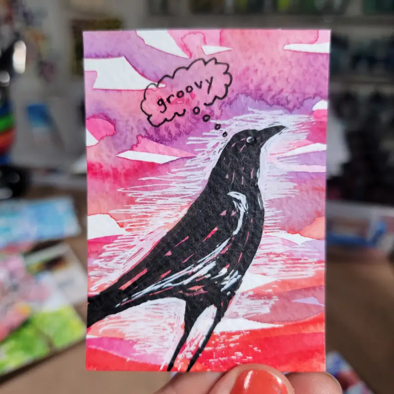 groovy aceo art card