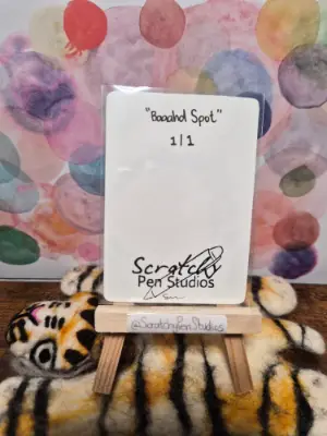 "Baaahd Spot" Sheep aceo art card thumbnail 2