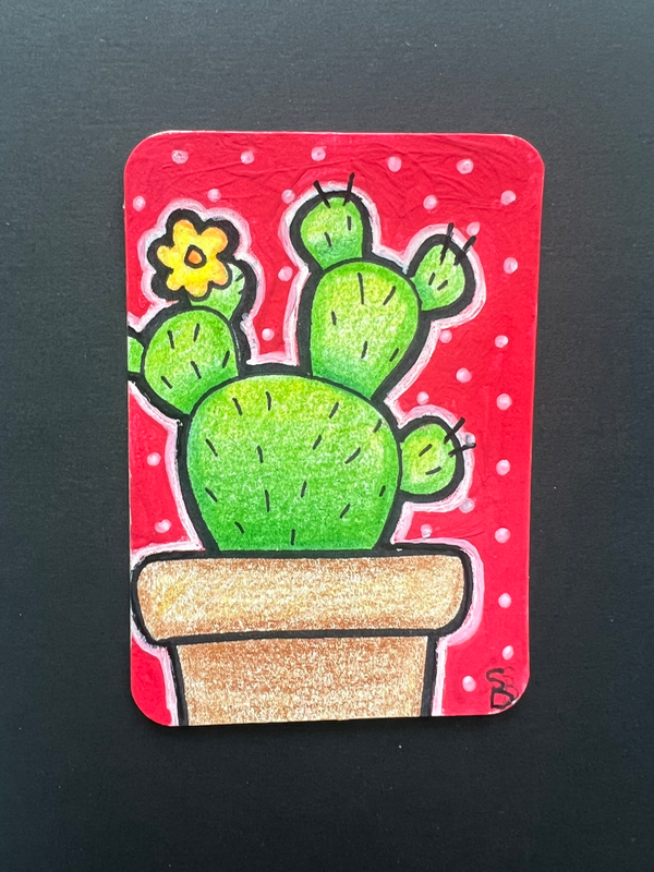Cactus 3 aceo art card