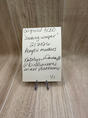 Soaking Wooper aceo art card thumbnail 2