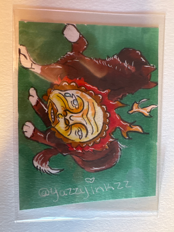 Crying Sun Tattoo aceo art card