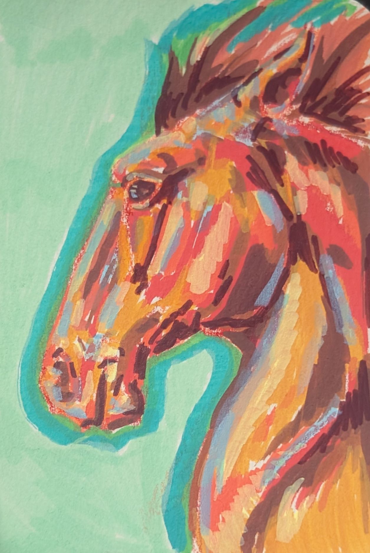 Year of the Horse 1 aceo art card thumbnail 3