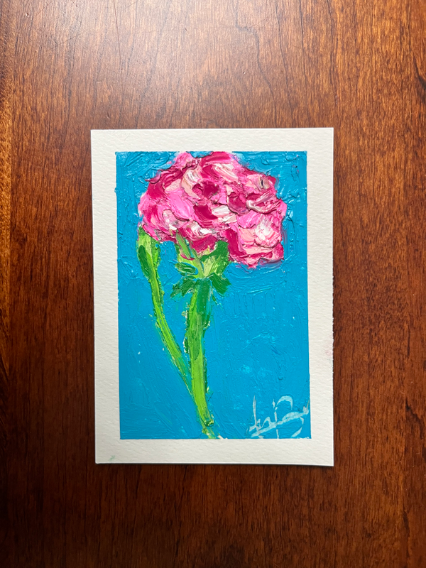 Pink Carnation aceo art card