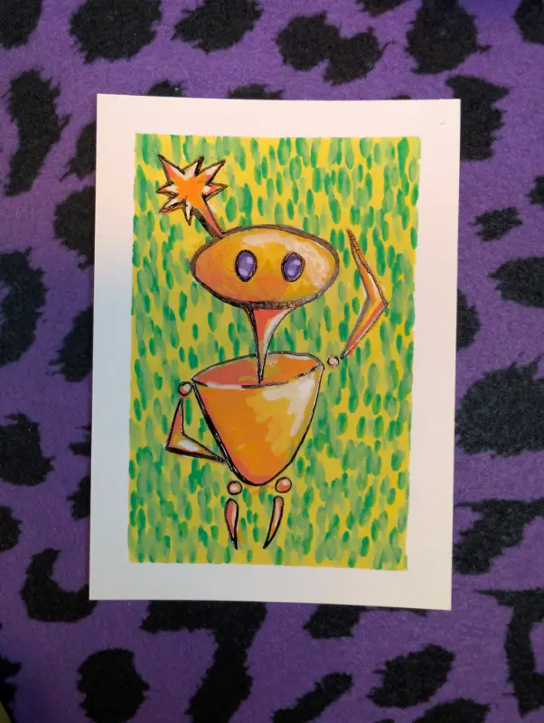 Priscilla | Doodle-bot | A Bit of Terrific aceo art card